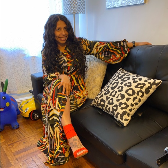 NY & Co Red Open Toe Heeled Sandals - Picture 4 of 4